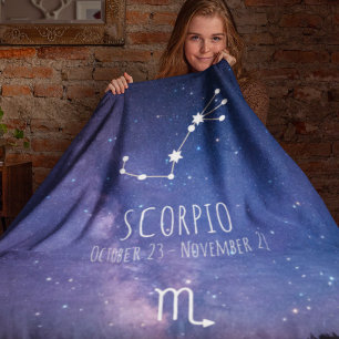 Scorpio Personlig Zodiac Constellation Fleecefilt