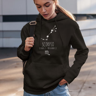 Scorpio Personlig Zodiac Constellation Hoodie T Shirt