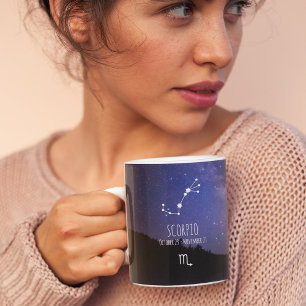 Scorpio Personlig Zodiac Constellation Kaffemugg