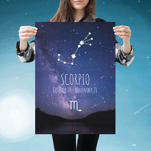 Scorpio Personlig Zodiac Constellation Poster