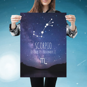 Scorpio   Personlig Zodiac Constellation Poster