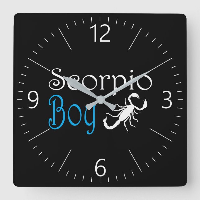 Scorpio pojke fyrkantig klocka (Framsida)