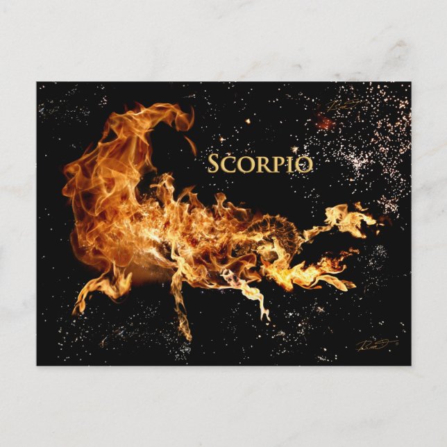 Scorpio Post Card - Zodiac Symbols Vykort (Framsida)