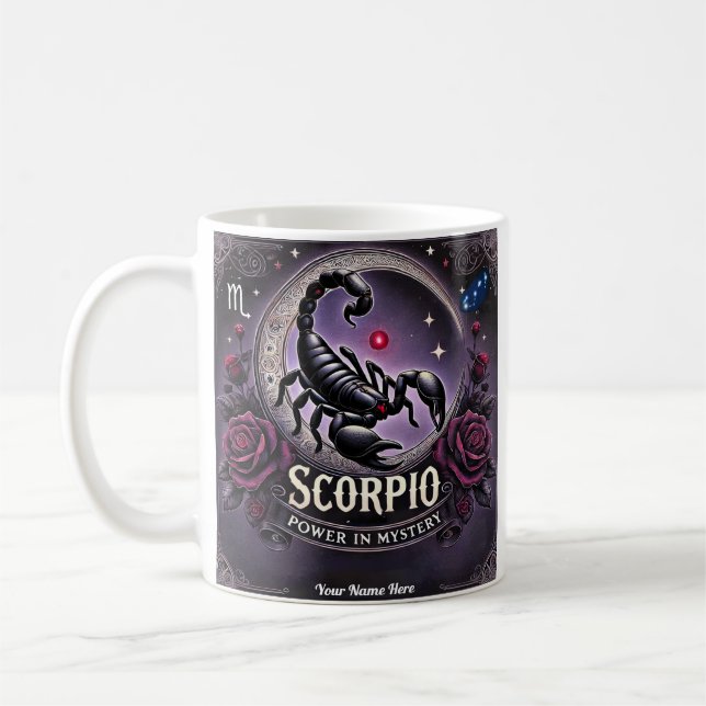 Scorpio "Power in Myasty" Zodiac Mugg (Vänster)