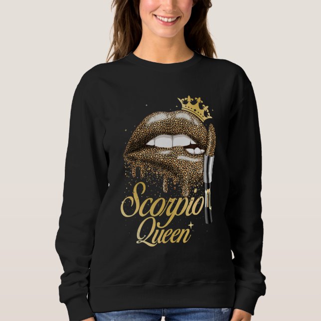 Scorpio Queen Zodiac Sign Horoscope Birthday T Shirt (Framsida)