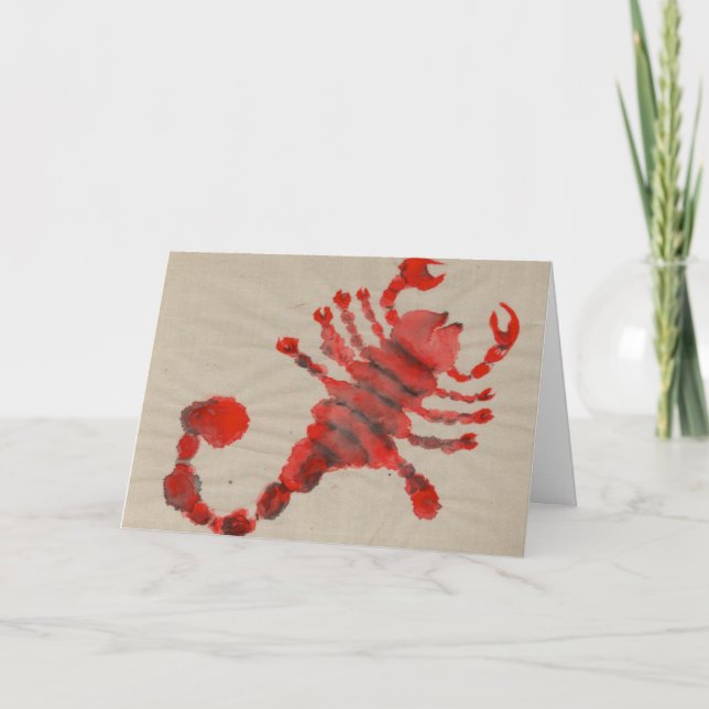Scorpio Red Zodiac Symbol Birthday Kort (Framsida)