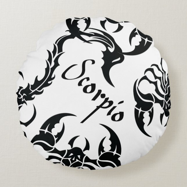 Scorpio Rund Kudde (Framsidan)