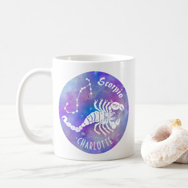 Scorpio Scorpion Constellation Stars Namn Birthday Kaffemugg (Med munk)