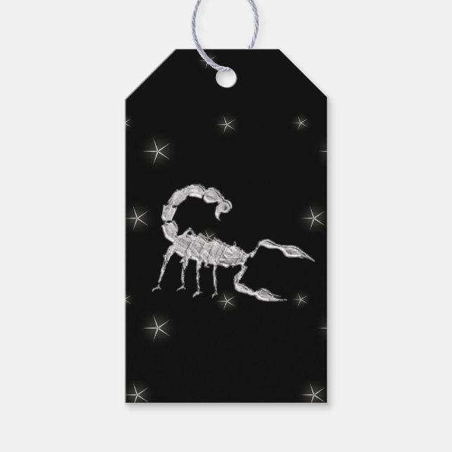 Scorpio Scorpion Zodiac Design Black Presentetikett (Framsidan)