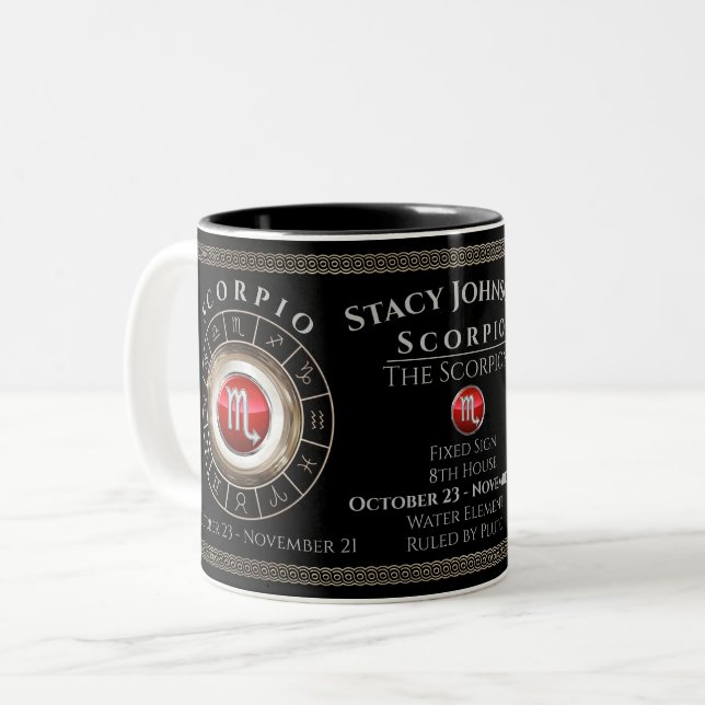 Scorpio - Scorpion Zodiac Sign Coffee Mugg (Framsida vänster)