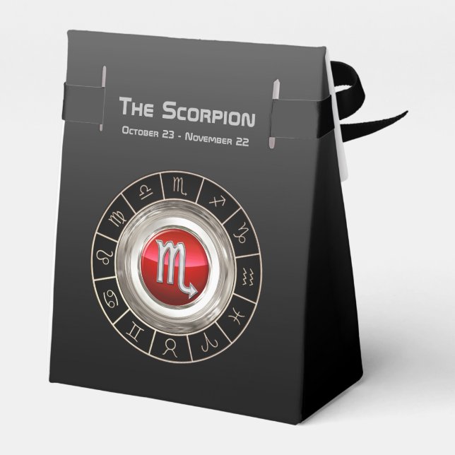Scorpio - Scorpion Zodiac-tecken Presentaskar (Baksidan Sidan)