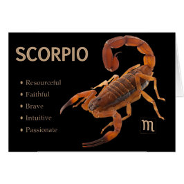 Scorpio-/ScorpionZodiackort med kännetecken Hälsningskort