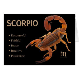 Scorpio-/ScorpionZodiackort med kännetecken Hälsningskort