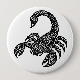 Scorpio Skorpion Sigil — Mythiskt Zodiakbläck Knapp