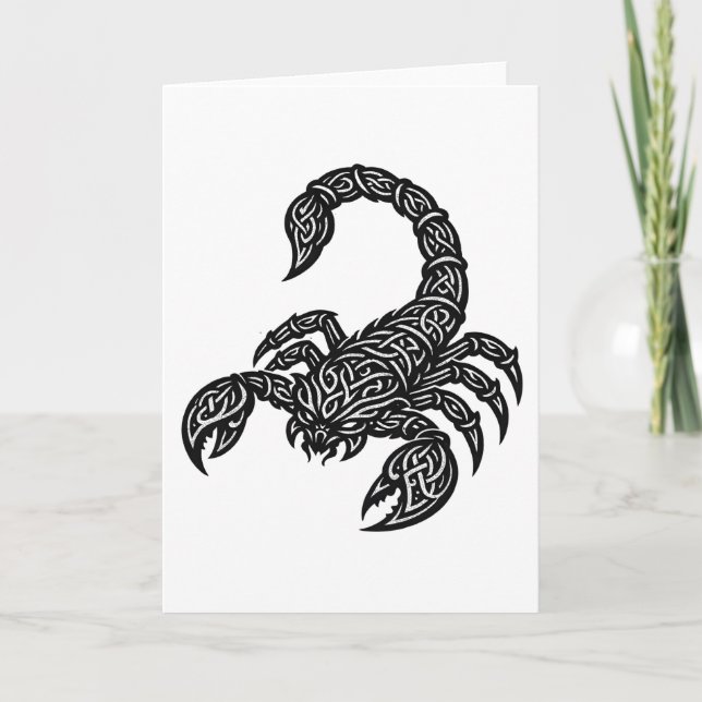 Scorpio Skorpion Sigil — Mythiskt Zodiakbläck Kort (Framsida)