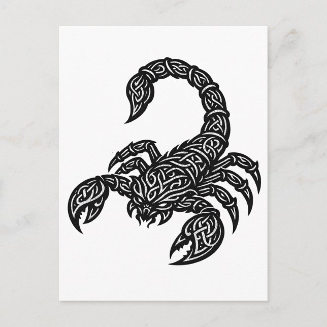Scorpio Skorpion Sigil — Mythiskt Zodiakbläck Vykort (Framsida)