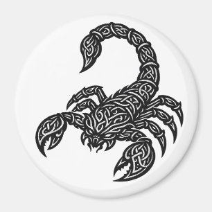 Scorpio Skorpion Sigil — Mythiskt Zodiakusbläckarb Magnet