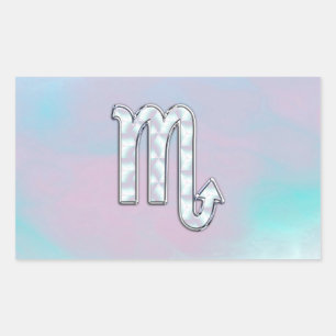 Scorpio-skylt i Mor i Pearl Stil Rektangulärt Klistermärke