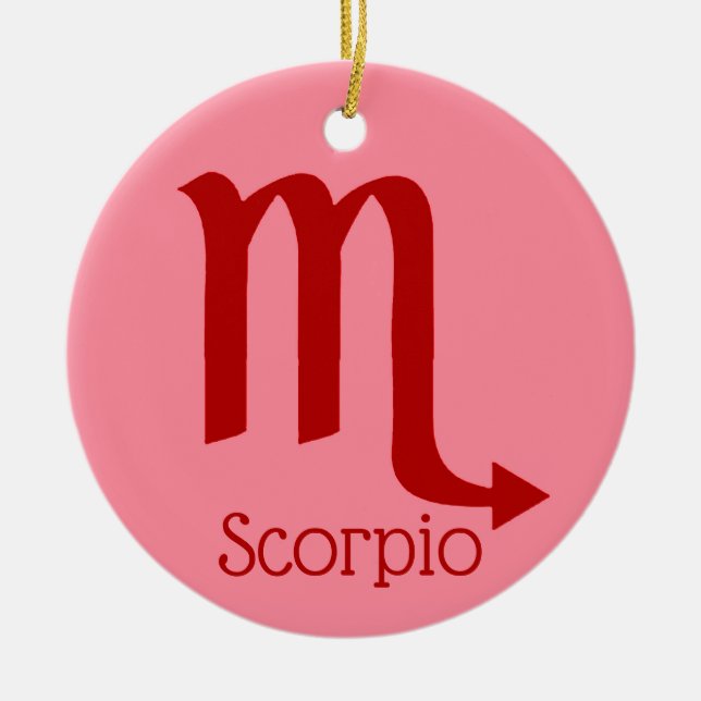 Scorpio Sol Sign Zodiac Symbol Julgransprydnad Keramik (Framsidan)