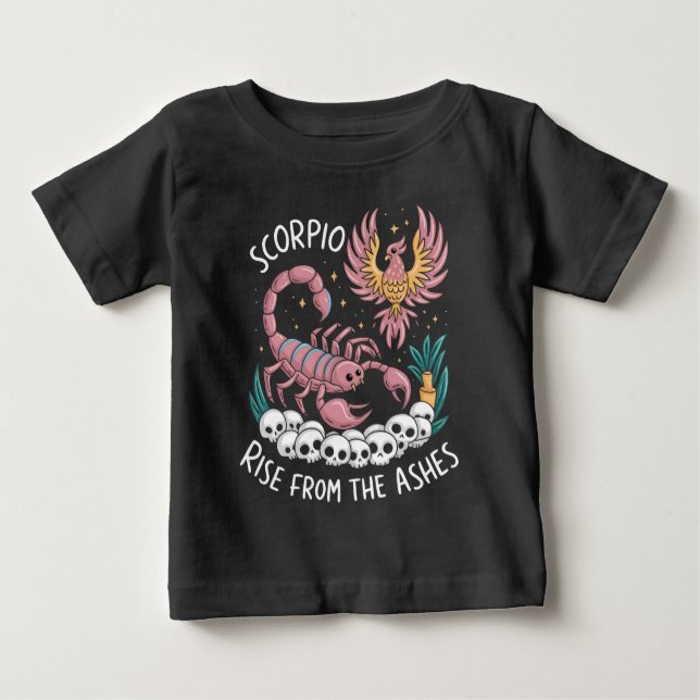 Scorpio Stigning: Phoenix of the Zodiac T Shirt (Framsida)