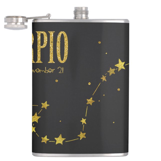 Scorpio Stjärntecken Fickplunta (Öppnad)