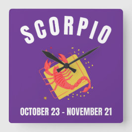 Scorpio stjärntecken fyrkantig klocka
