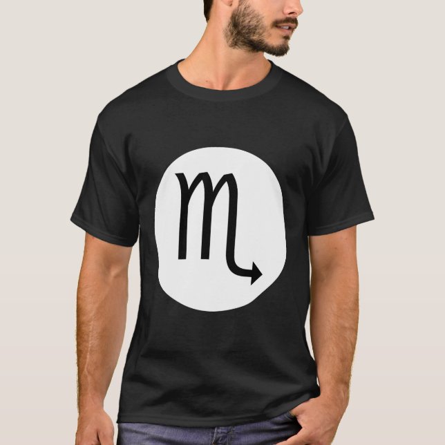 Scorpio Symbol - Mörk Tee (Framsida)