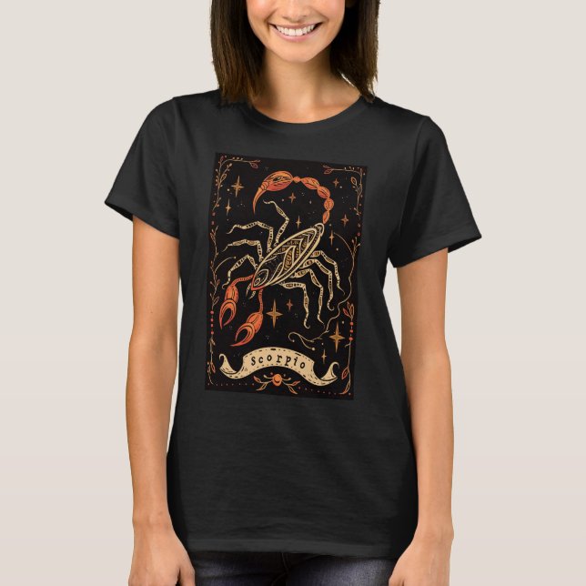 Scorpio - T-Shirt Celestial Zodiac Art (Framsida)