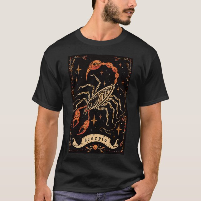 Scorpio - T-Shirt Celestial Zodiac Art (Framsida)