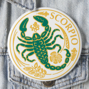 Scorpio-tecken på Zodiac på en Knapp