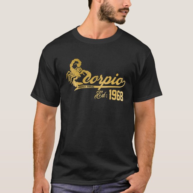 Scorpio The Scorpion Zodiac Fantastisk 1968 oktobe T Shirt (Framsida)