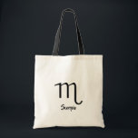 Scorpio Tote Bag Tygkasse<br><div class="desc">Zodiac Scorpio Tote Bag. 23-21 oktober.</div>
