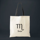Scorpio Tote Bag Tygkasse<br><div class="desc">Zodiac Scorpio Tote Bag. 23-21 oktober.</div>