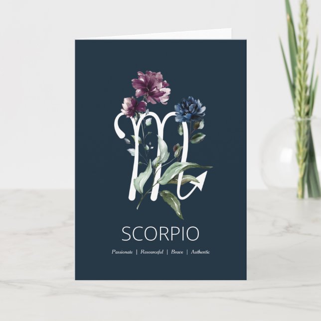 Scorpio Traits Birthday Card Kort (Framsida)