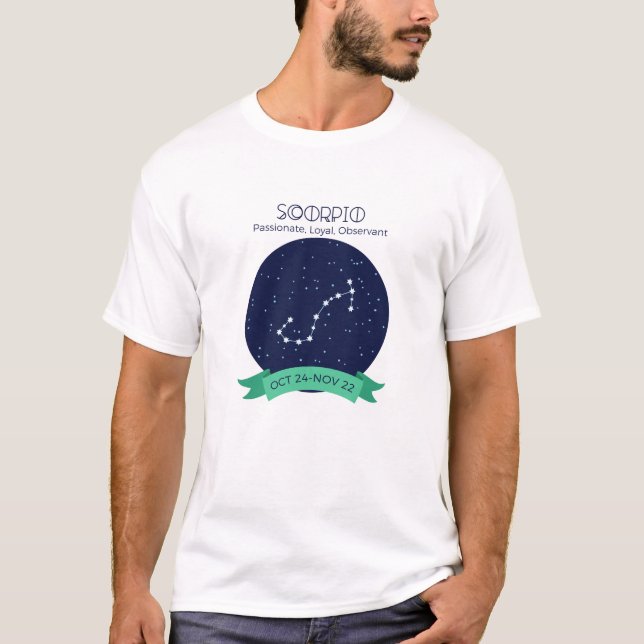 Scorpio Traits T Shirt (Framsida)