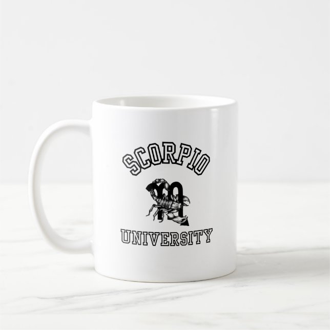Scorpio Universiteten Zodiac Astrology Birthday Kaffemugg (Vänster)