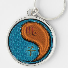 Scorpio & Wood Råtta Rund Silverfärgad Nyckelring