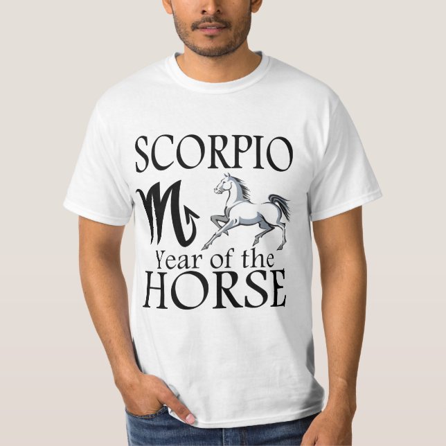 Scorpio Year of Horse Shirt Tee (Framsida)
