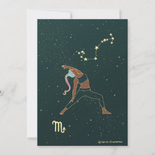 Scorpio Yoga Girl Birthday Kort