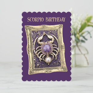 Scorpio Zodiac A Lila Gem Inbjudningar