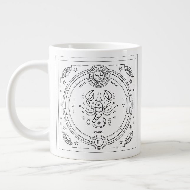 Scorpio Zodiac Anpassningsbar Birthday Mugg Jumbo Mugg (Vänster)
