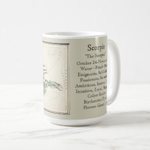 Scorpio Zodiac Antique Astronomical Chart Kaffemugg