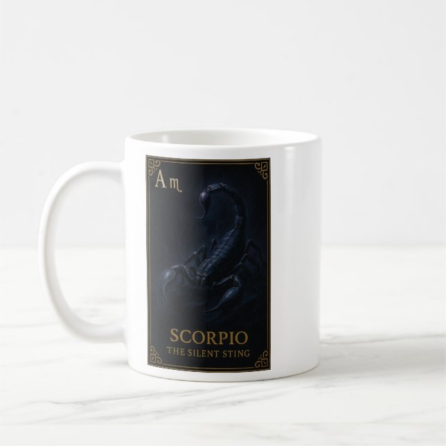 Scorpio Zodiac Art – Dark Celestial Scorpion Kaffemugg (Vänster)