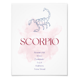 Scorpio Zodiac Art-utskrift Fototryck