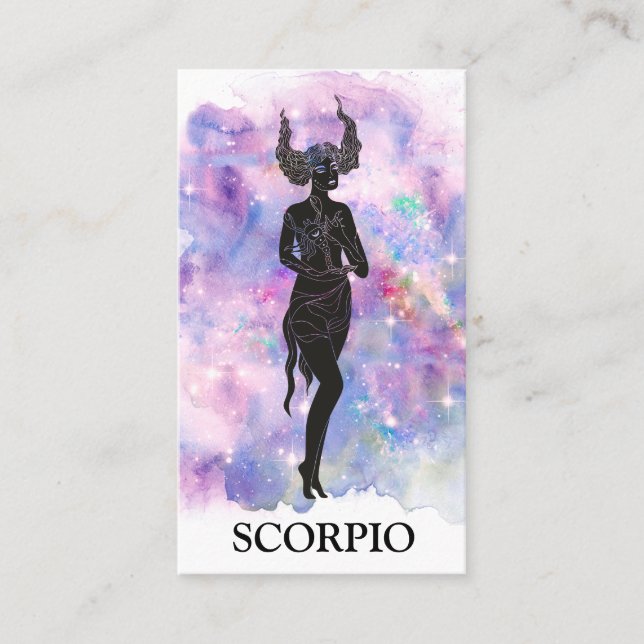*~* SCORPIO Zodiac Astrology Läser blå Rosa  Visitkort (Framsida)