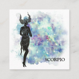 *~* SCORPIO Zodiac Astrology Läser Teal + Blue Fyrkantigt Visitkort