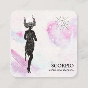 *~* SCORPIO Zodiac Astrology Läser Violet Blue Fyrkantigt Visitkort
