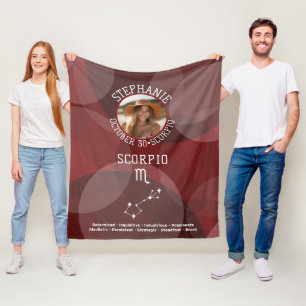 Scorpio Zodiac Astrology Photo Anpassningsbar Birt Fleecefilt