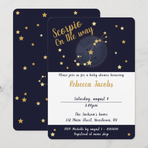 Scorpio zodiac Baby Shower-inbjudan Inbjudningar