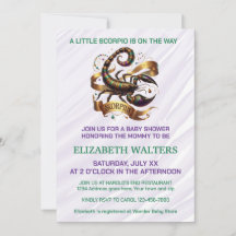 Scorpio Zodiac Baby Shower Lavender and Green